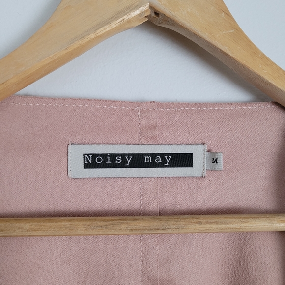 Faux Suede Soft Dusty Pink Open Cardigan Shrug - M - Picture 4 of 9